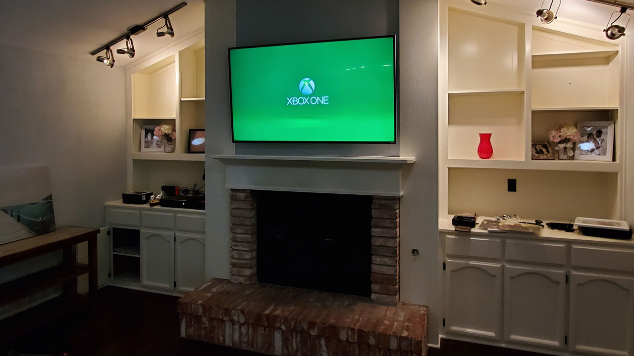 Image of custom TV installation.